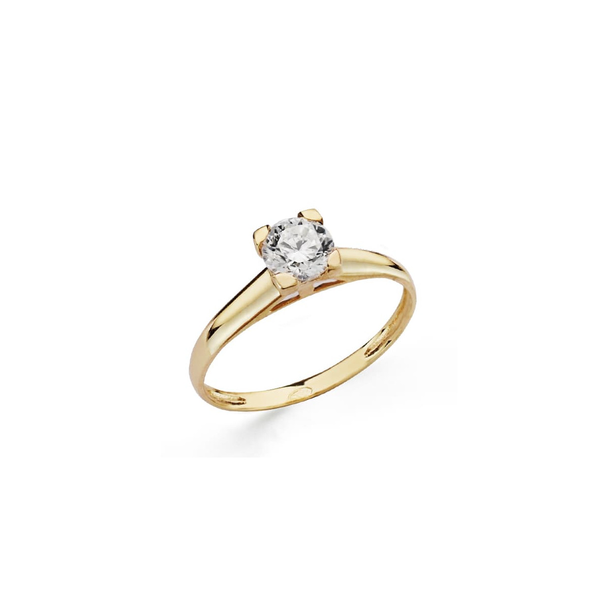 18K SOLITARIO ORO AMARILLO CIRCONITA 6 MM