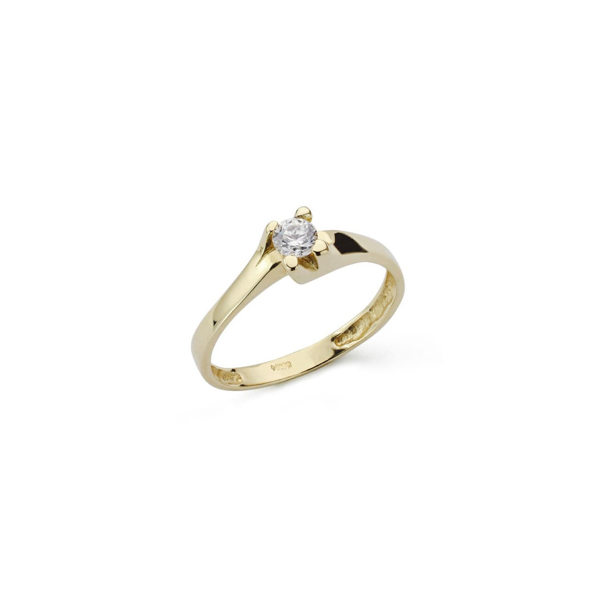 18K SOLITARIO ORO AMARILLO SEÑORA CIRCONITA 5 MM