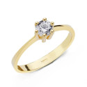 18K SOLITARIO ORO AMARILLO CIRCONITA 4.5 MM