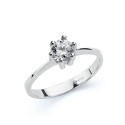 18K SOLITARIO ORO BLANCO CIRCONITA 4.5 MM
