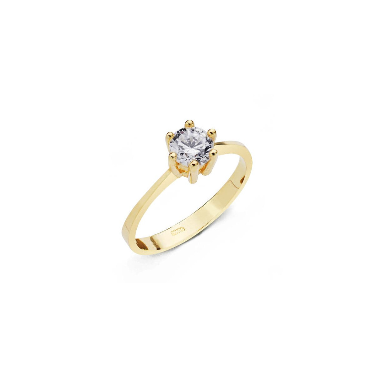 18K SOLITARIO ORO AMARILLO CIRCONITA 5.5 MM