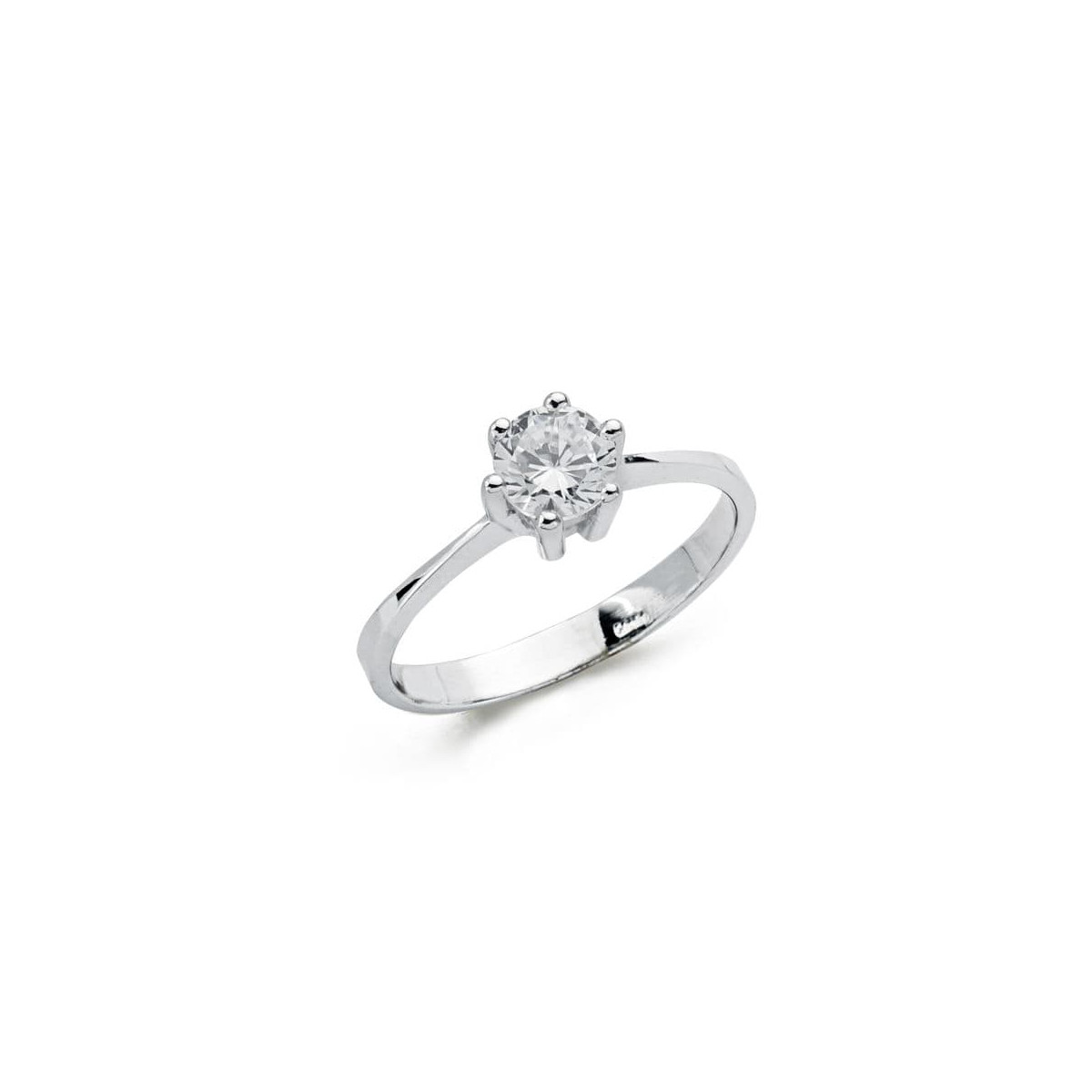 18K SOLITARIO ORO BLANCO CIRCONITA 5.5 MM