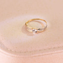 18K SOLITARIO ORO BICOLOR CIRCONITA 4 MM