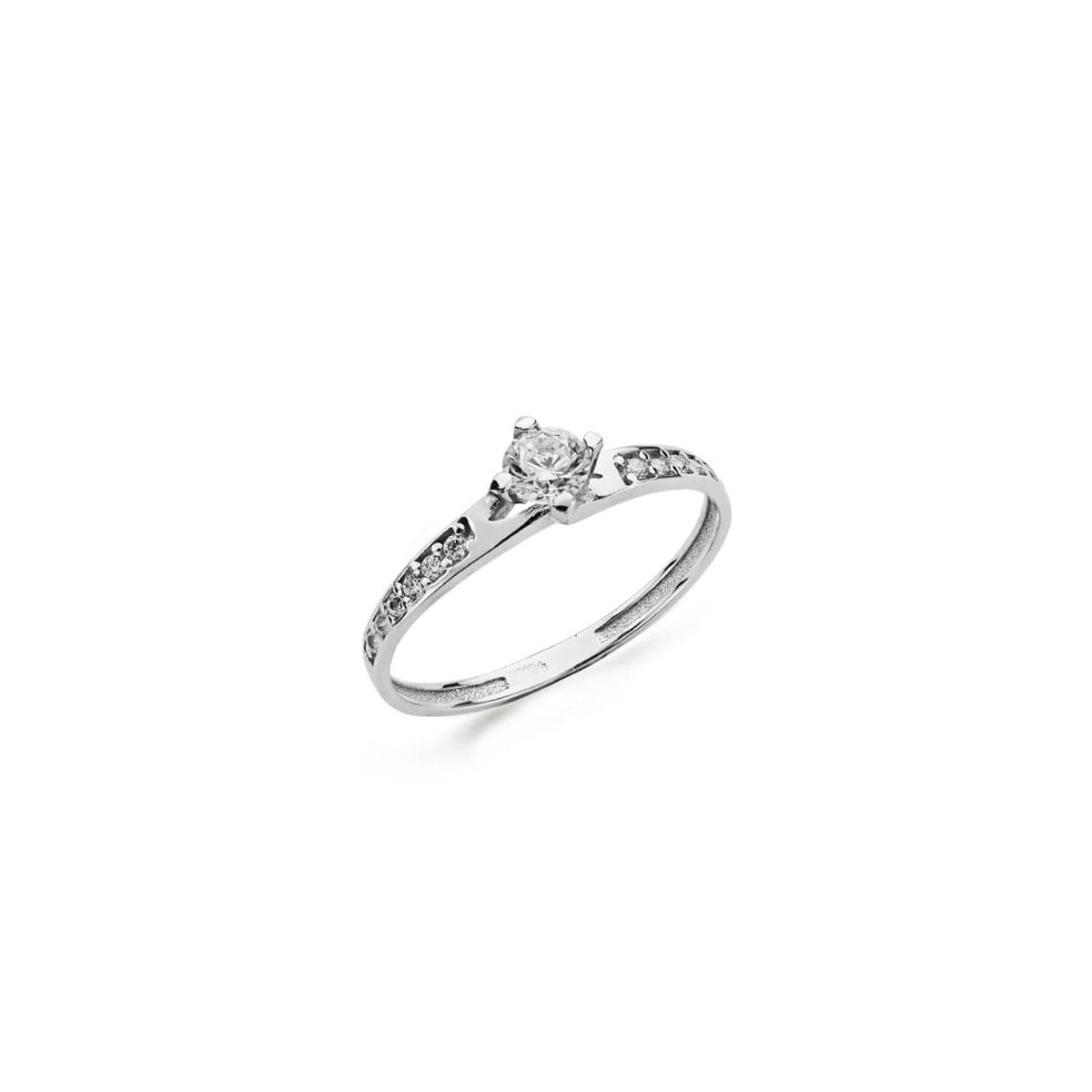18K SOLITARIO ORO BLANCO CIRCONITA 4 MM
