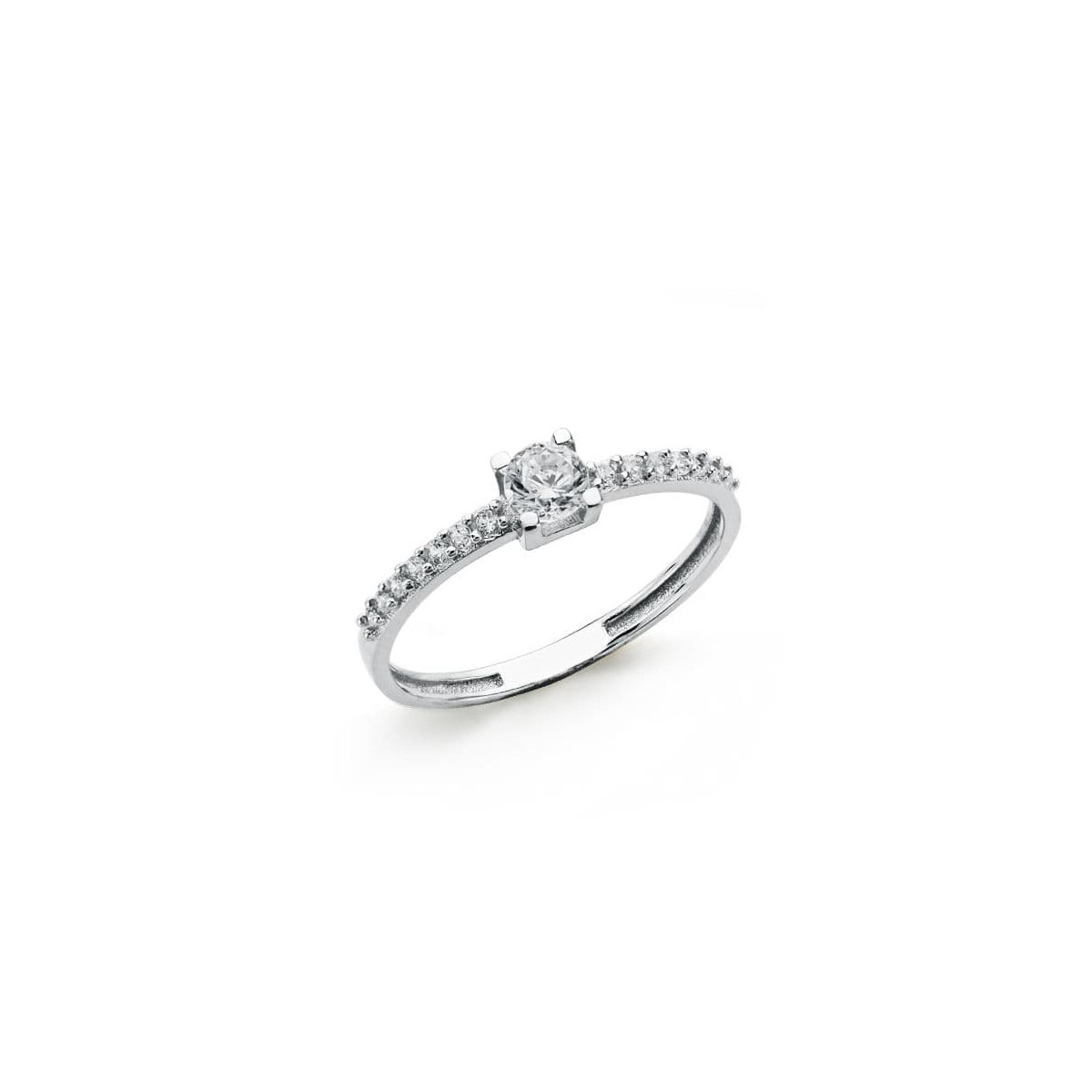 18K SOLITARIO ORO BLANCO CIRCONITA 4 MM