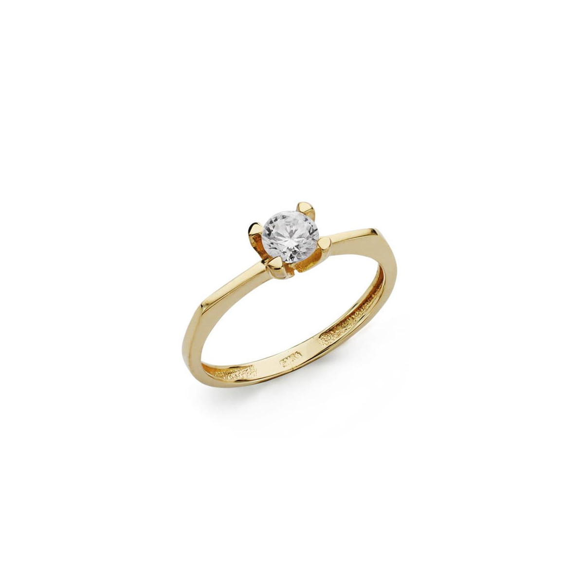 18K SOLITARIO ORO AMARILLO CIRCONITA 5 MM