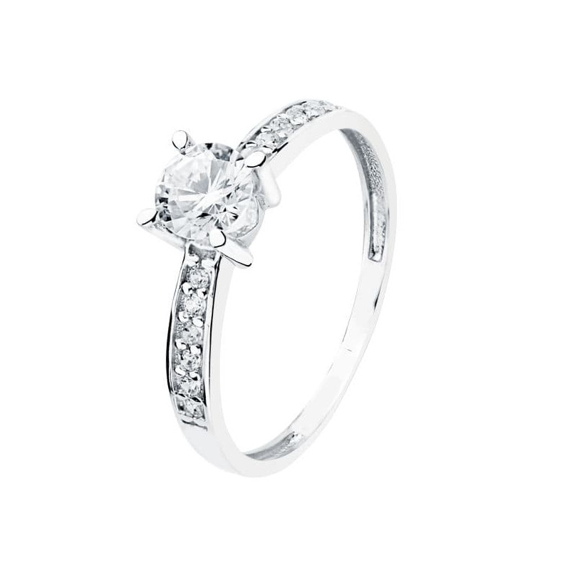 18K SOLITARIO ORO BLANCO CIRCONITA 5 MM