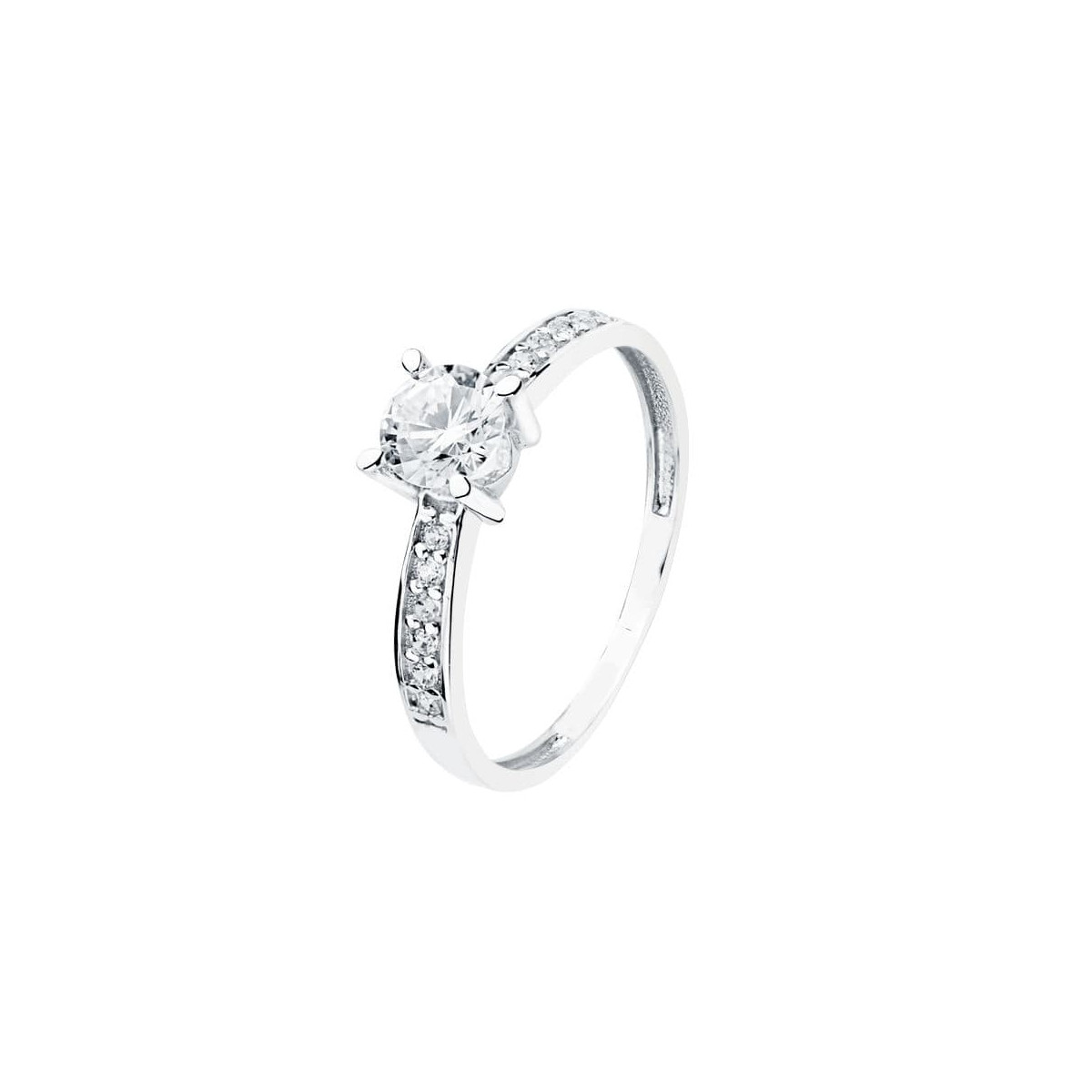 18K SOLITARIO ORO BLANCO CIRCONITA 5 MM