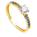 18K SOLITARIO ORO AMARILLO GARRAS CIRCONITA 5 MM Y CIRCONITA AZULES 18K SOLITARIO ORO AMARILLO GARRAS CIRCONITA 5 MM Y CIRCONITA AZULES
