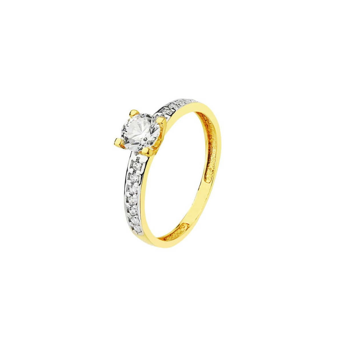 18K SOLITARIO ORO BICOLOR CIRCONITA 5 MM