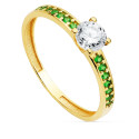 18K SOLITARIO ORO AMARILLO GARRAS CIRCONITA 5 MM Y CIRCONITA VERDES 18K SOLITARIO ORO AMARILLO GARRAS CIRCONITA 5 MM Y CIRCONITA VERDES