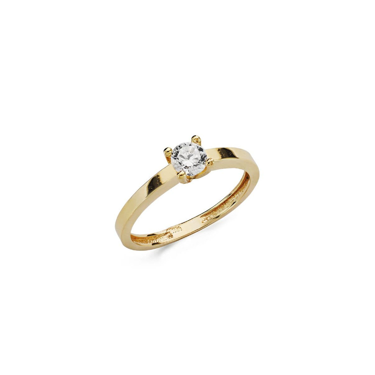 18K SOLITARIO ORO AMARILLO CIRCONITA 4.5 MM