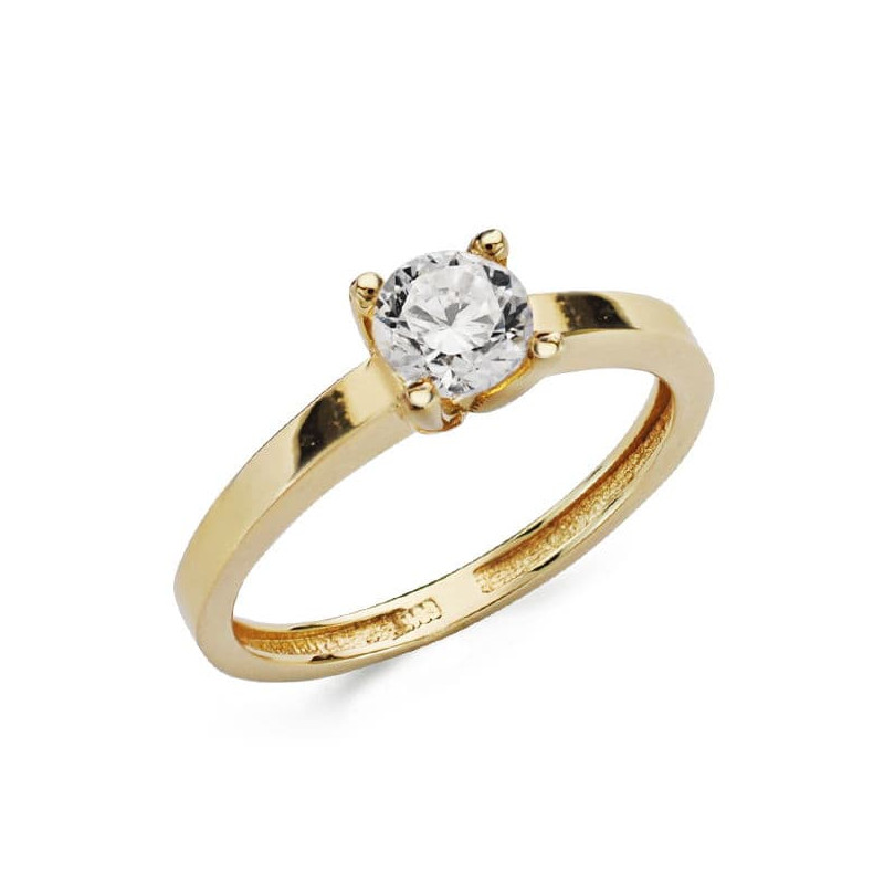 18K SOLITARIO ORO AMARILLO CIRCONITA 5.5 MM