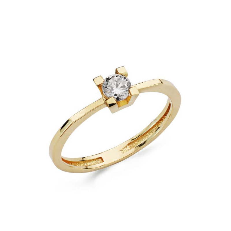18K SOLITARIO ORO AMARILLO CIRCONITA 3.5 MM