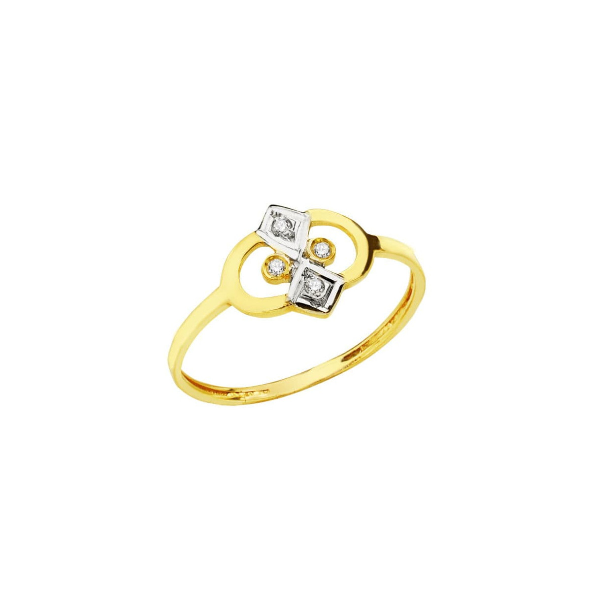18K SORTIJA ORO BICOLOR CON CIRCONITAS. ANCHO: 9 MM