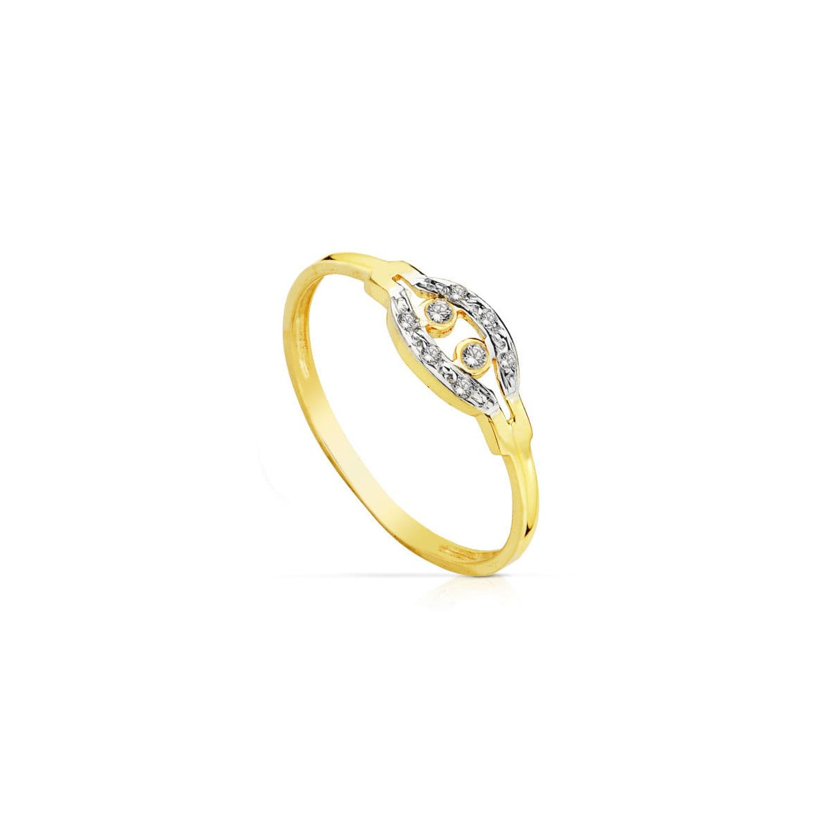 18K SORTIJA ORO BICOLOR CIRCONITAS