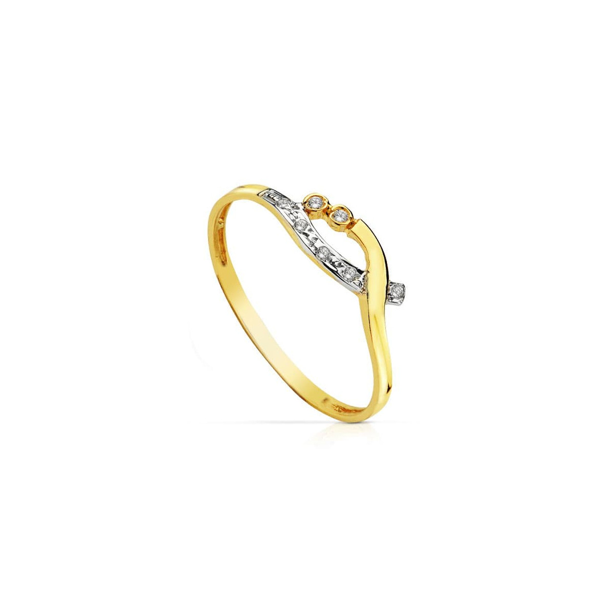 18K SORTIJA ORO BICOLOR CIRCONITAS