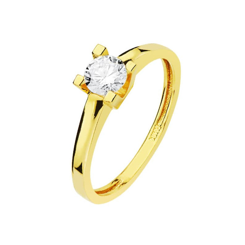 18K SOLITARIO ORO AMARILLO CIRCONITA 5 MM