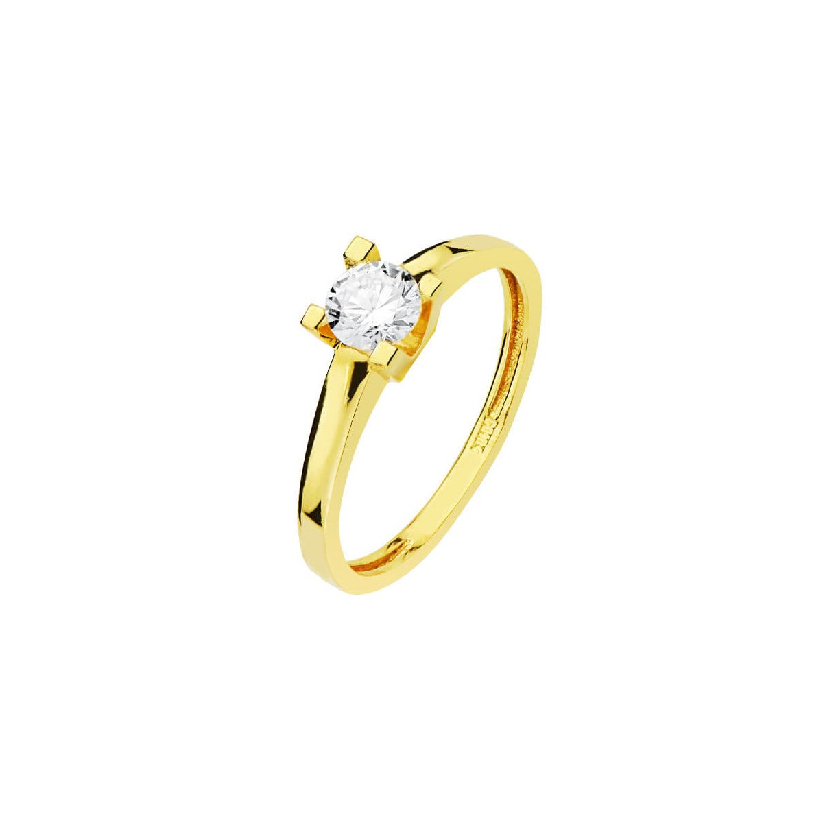 18K SOLITARIO ORO AMARILLO CIRCONITA 5 MM
