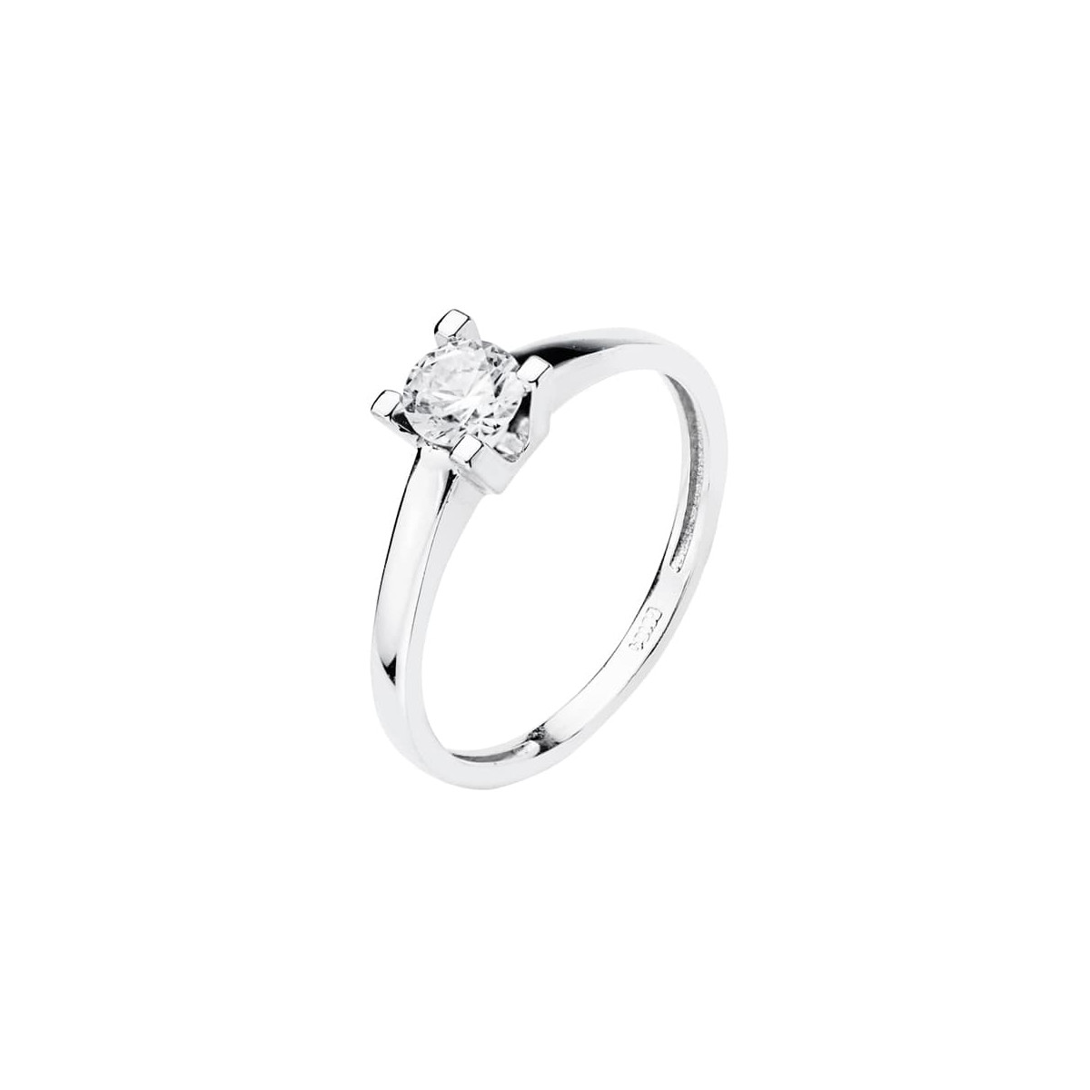 18K SOLITARIO ORO BLANCO CIRCONITA 5 MM
