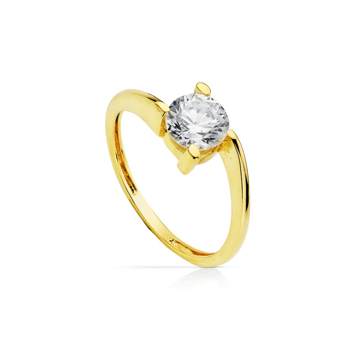 18K SOLITARIO ORO AMARILLO 7 MM
