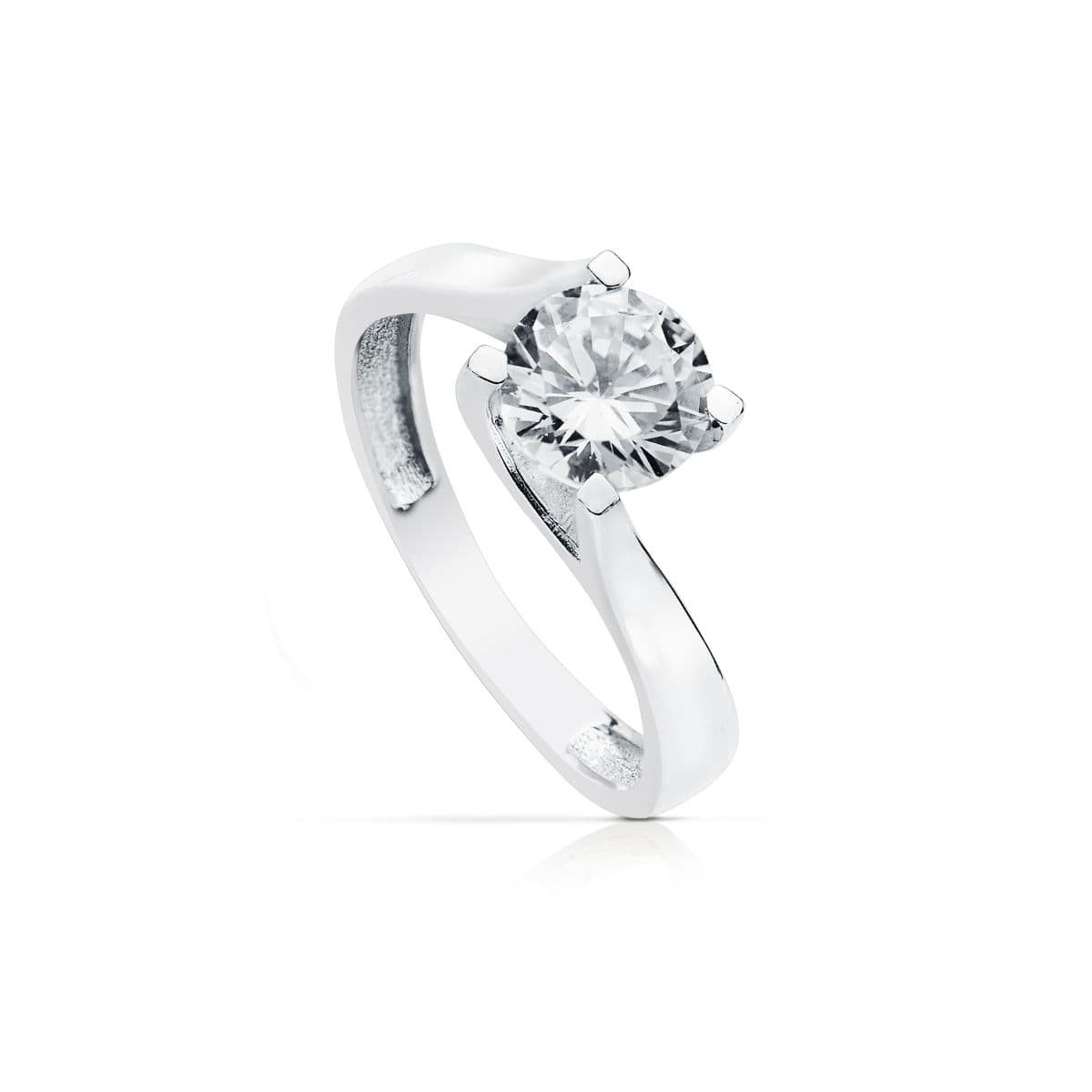 18K SOLITARIO ORO BLANCO 7 MM