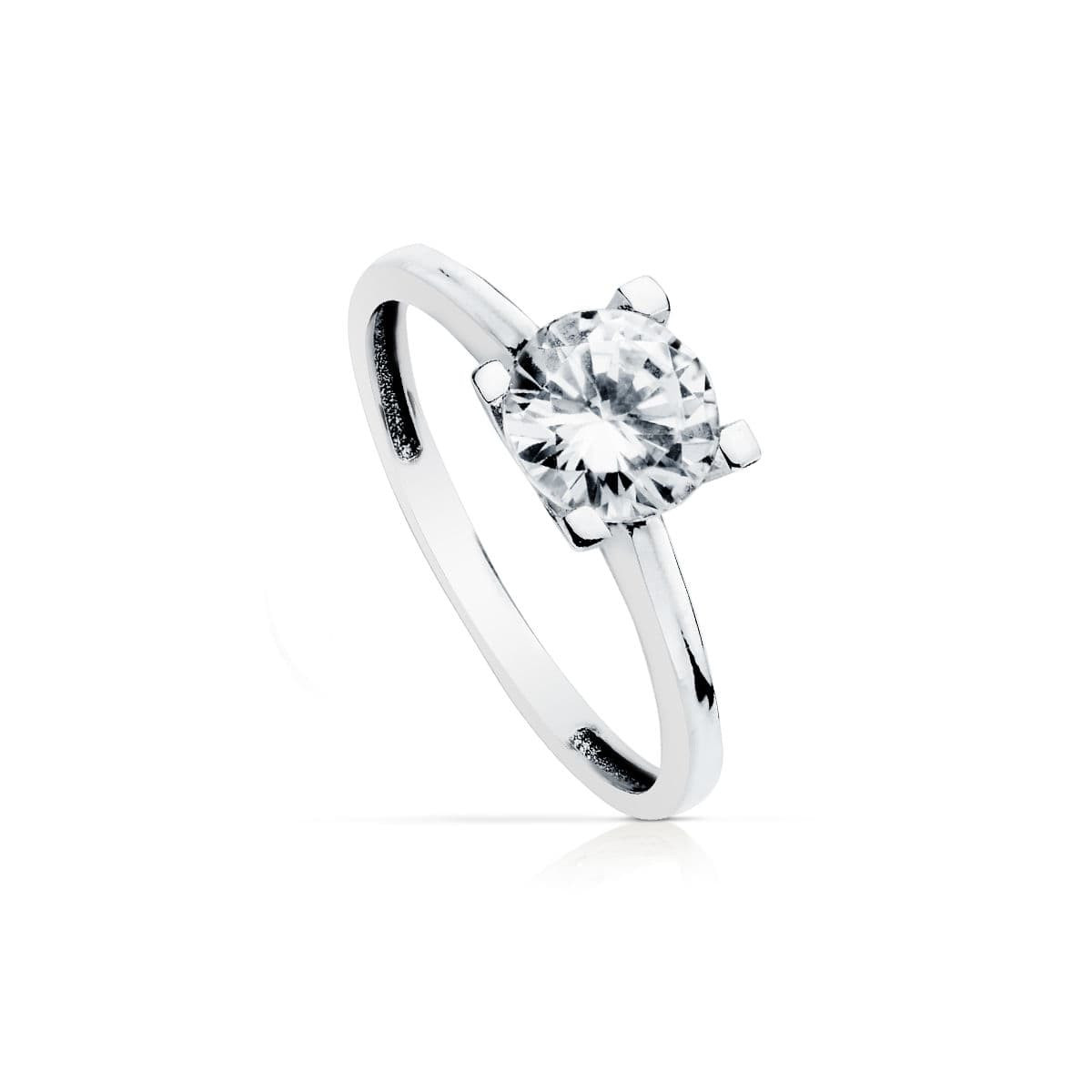 18K SOLITARIO ORO BLANCO 7 MM