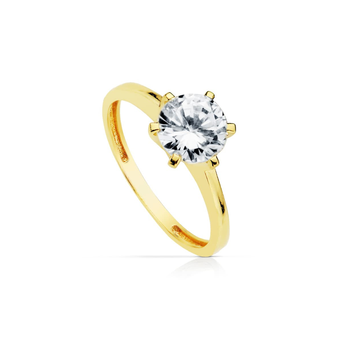 18K SOLITARIO ORO AMARILLO 7 MM
