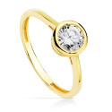 18K SOLITARIO ORO AMARILLO CON CIRCONITA 5.5 MM
