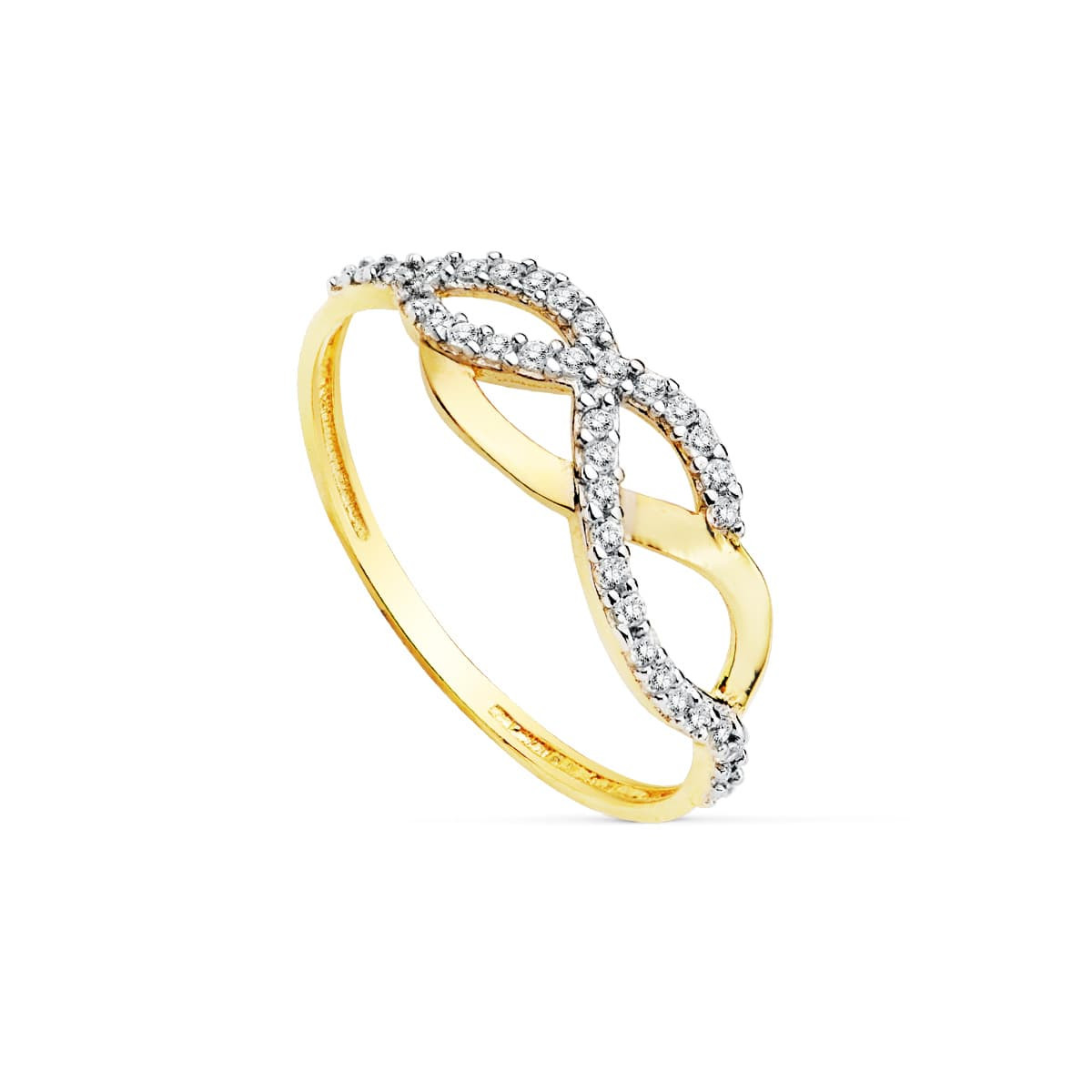 18K SORTIJA BICOLOR CIRCONITAS