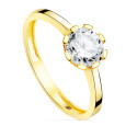 18K SOLITARIO ORO AMARILLO CIRCONITA GARRAS 6.5 MM ANCHO CUERPO 2 MM 18K SOLITARIO ORO AMARILLO CIRCONITA GARRAS 6.5 MM ANCHO CUERPO 2 MM