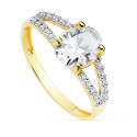 18K SOLITARIO ORO BICOLOR CIRCONITA PIEDRA OVAL 8X6 MM 18K SOLITARIO ORO BICOLOR CIRCONITA PIEDRA OVAL 8X6 MM