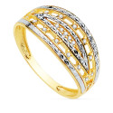 18K SORTIJA ORO BICOLOR TALLADA CIRCONITA ANCHO 9 MM 18K SORTIJA ORO BICOLOR TALLADA CIRCONITA ANCHO 9 MM