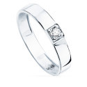 18K SORTIJA ORO BLANCO BRILLO 1 CIRCONITA ANCHO 3.5 MM 18K SORTIJA ORO BLANCO BRILLO 1 CIRCONITA ANCHO 3.5 MM