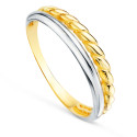 18K SORTIJA ORO BICOLOR DOBLE BANDA LISA Y RELIADA. ANCHO: 4MM 18K SORTIJA ORO BICOLOR DOBLE BANDA LISA Y RELIADA. ANCHO: 4MM