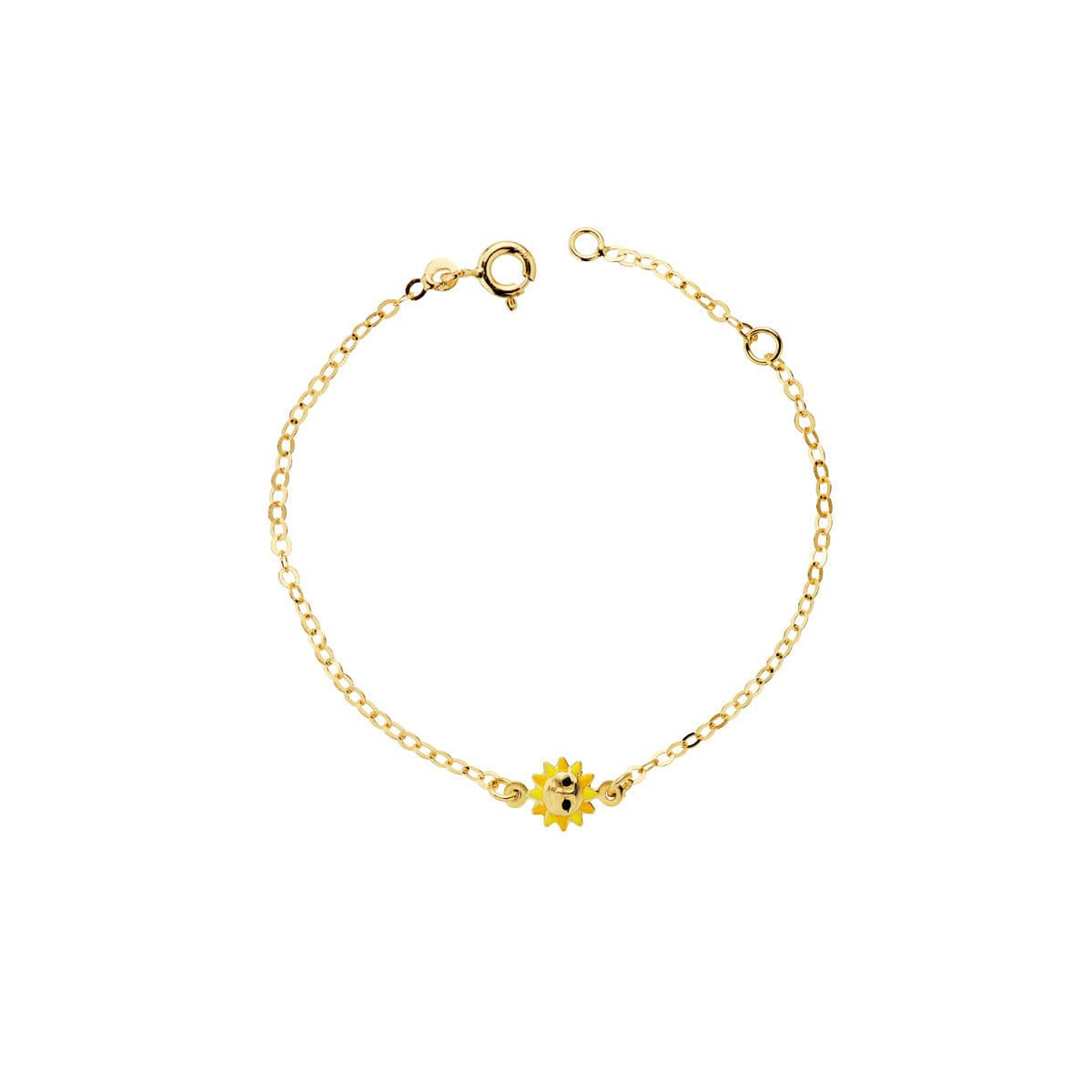18K PULSERA ORO AMARILLO NIÑA SOL ESMALTE 14.5CM