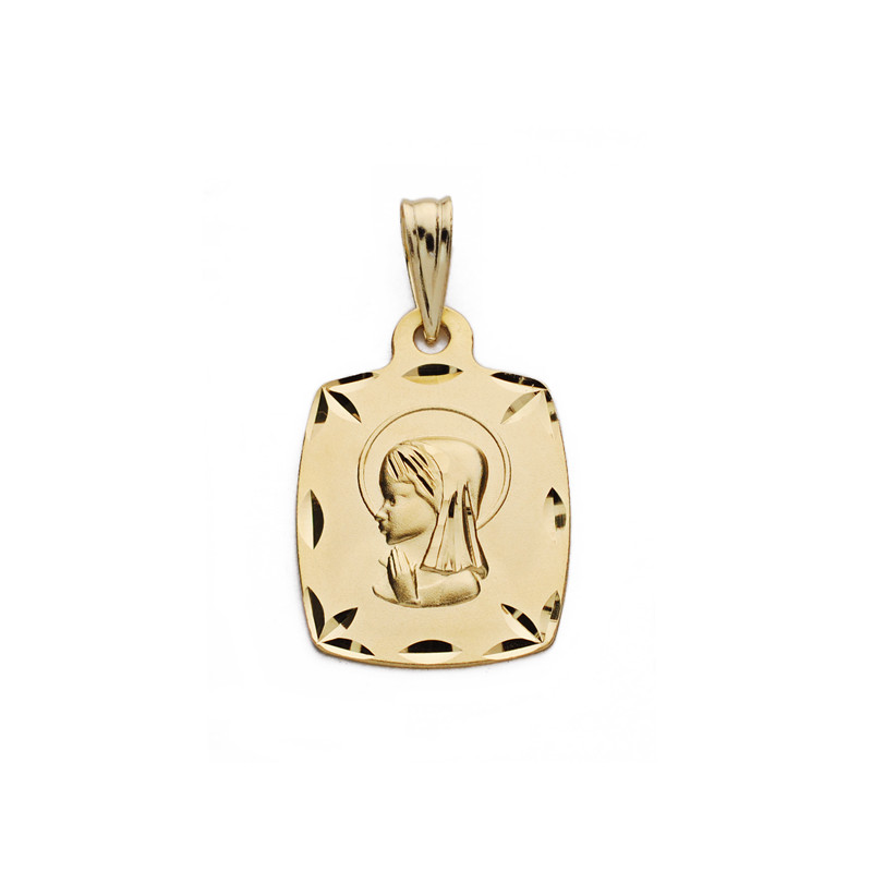 9K MEDALLA ORO AMARILLO VIRGEN NIÑA 19X13 MM
