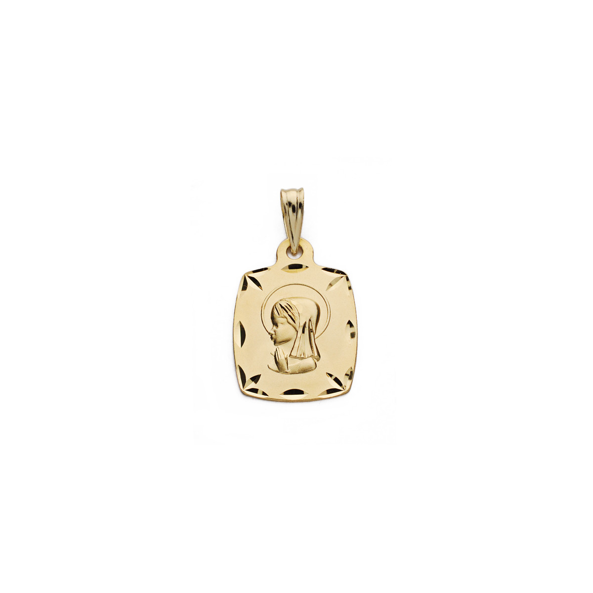 9K MEDALLA ORO AMARILLO VIRGEN NIÑA 19X13 MM