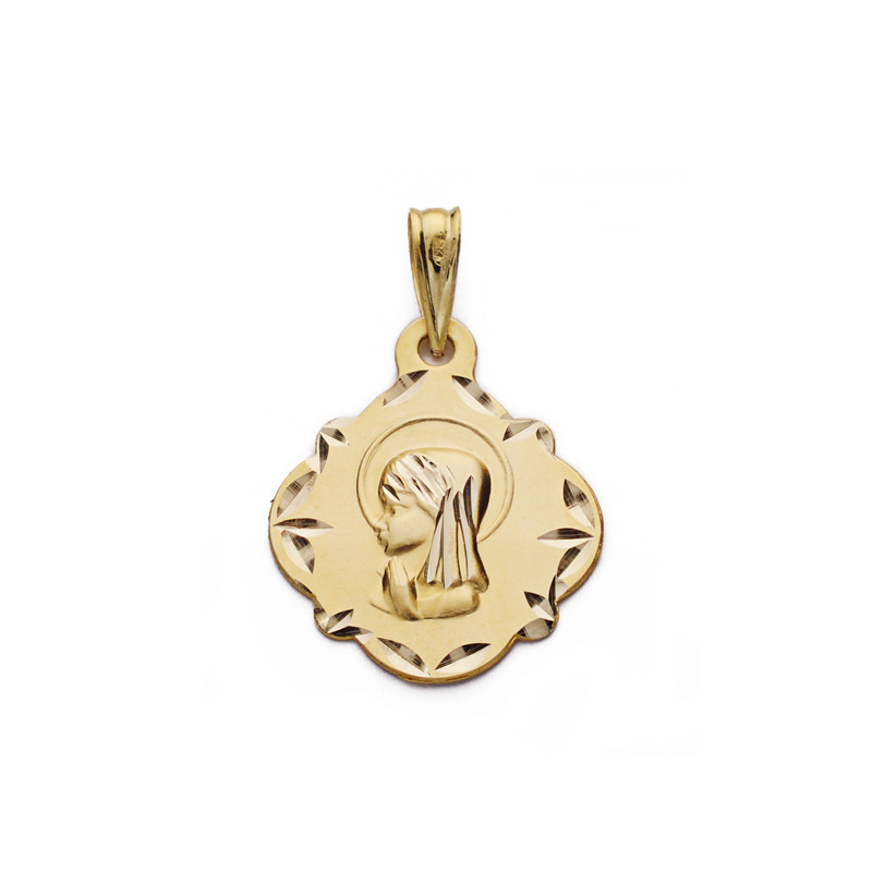 9K MEDALLA ORO AMARILLO VIRGEN NIÑA 16 MM