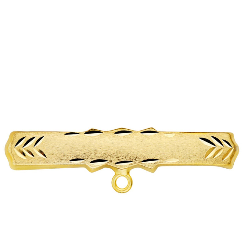 9K ALFILER ORO AMARILLO TALLADO 30X6 MM