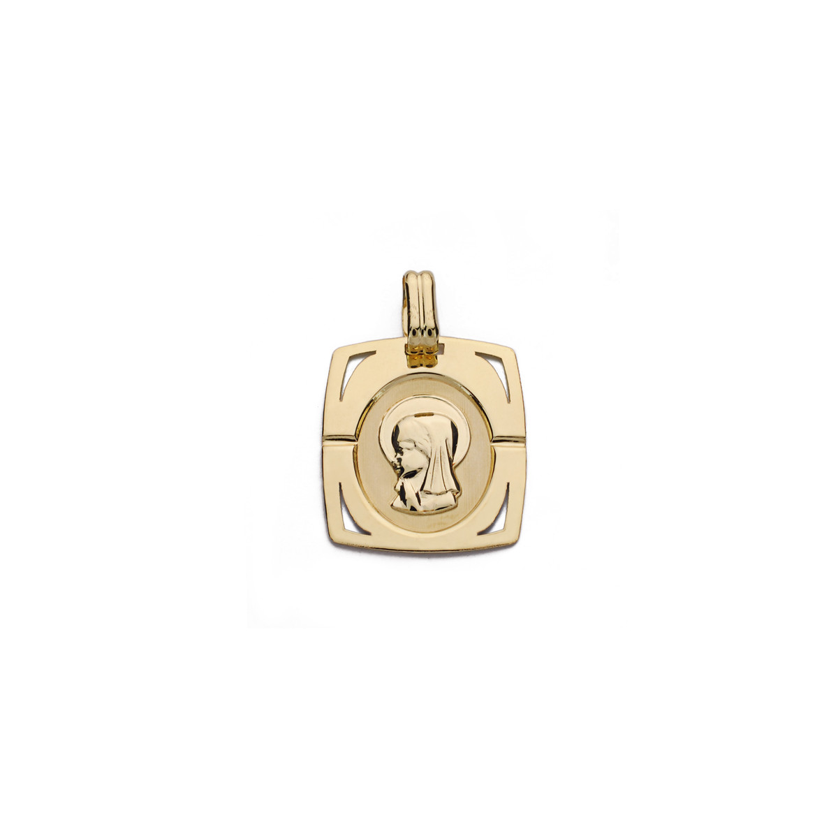 9K MEDALLA ORO AMARILLO VIRGEN NIÑA 20X17 MM