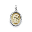 9K MEDALLA ORO AMARILLO VIRGEN NIÑA BICOLOR 20X13MM