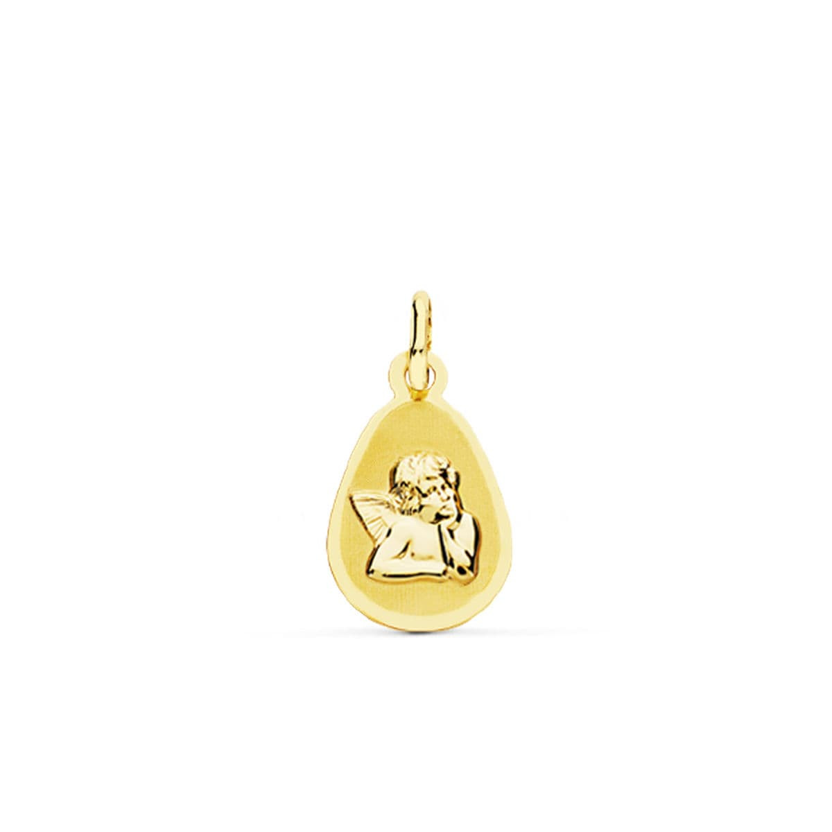 9K MEDALLA ORO AMARILLO ANGEL BURLON. 17X10 MM