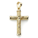 9K CRUZ ORO AMARILLO CRISTO 21X14X3 MM