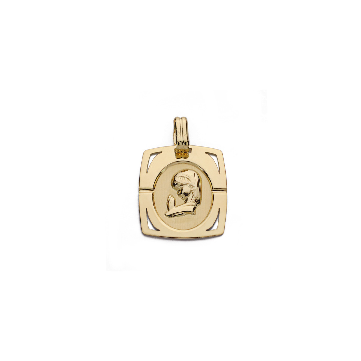 9K MEDALLA ORO AMARILLO VIRGEN NIÑA 20X17 MM
