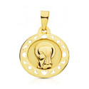 9K MEDALLA ORO AMARILLO VIRGEN NIÑA 18 MM