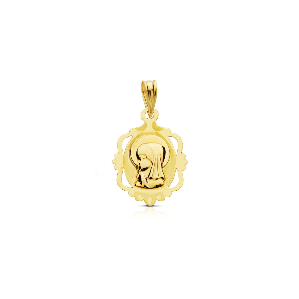 9K MEDALLA ORO AMARILLO VIRGEN NIÑA 20X14 MM