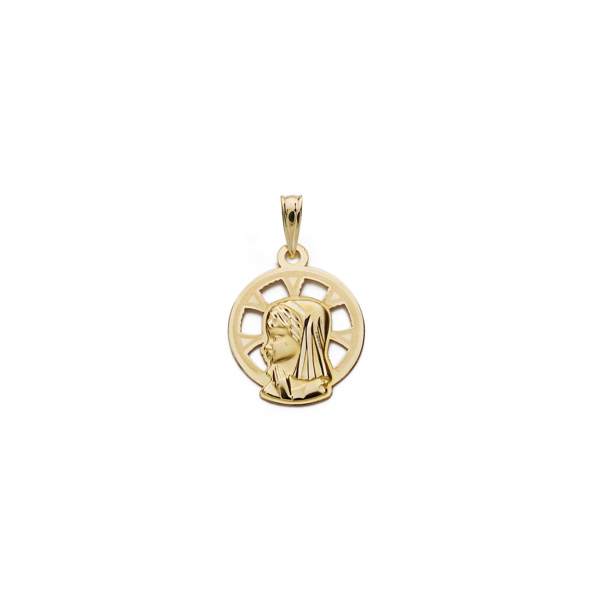 9K MEDALLA ORO AMARILLO VIRGEN NIÑA .18X14 MM