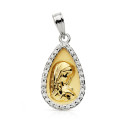 9K MEDALLA ORO AMARILLO VIRGEN NIÑA 20X11 MM
