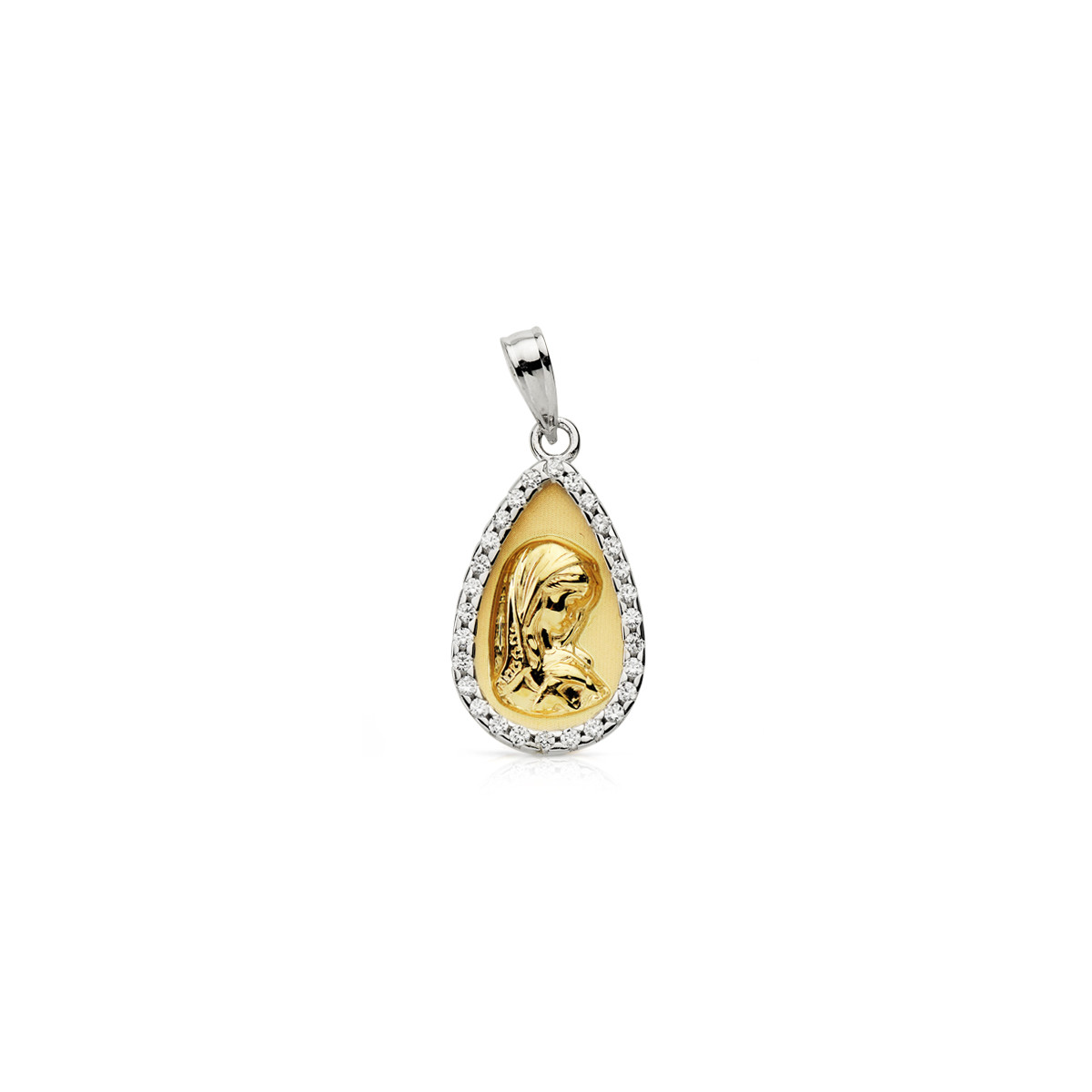 9K MEDALLA ORO AMARILLO VIRGEN NIÑA 20X11 MM